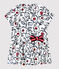 Bedrucktes Baby-Mädchen-Kleid weiss MARSHMALLOW/weiss MULTICO