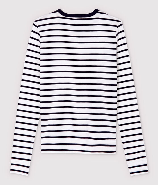 Cardigan aus Baumwolle mit Streifen für Damen weiss MARSHMALLOW/blau SMOKING