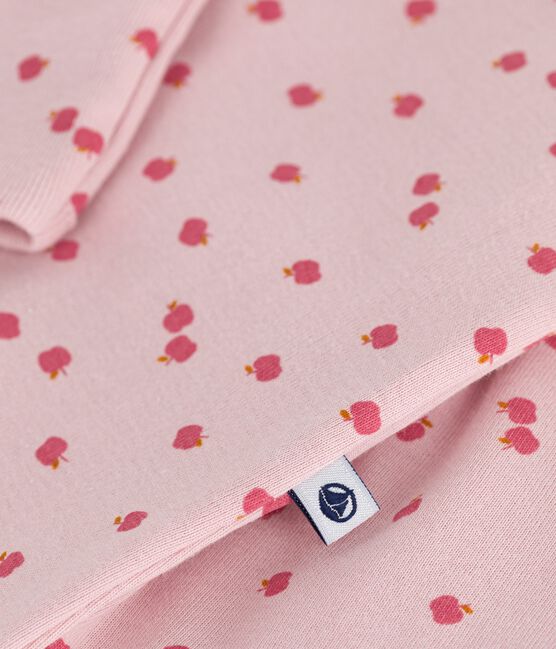 Baby Kombi-Overall mit Kragen aus bedruckter Baumwolle rosa JOLI/weiss MULTICO