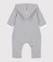 Langer wattierter Baby-Overall aus Baumwolle mit Kapuze weiss MARSHMALLOW/blau SMOKING