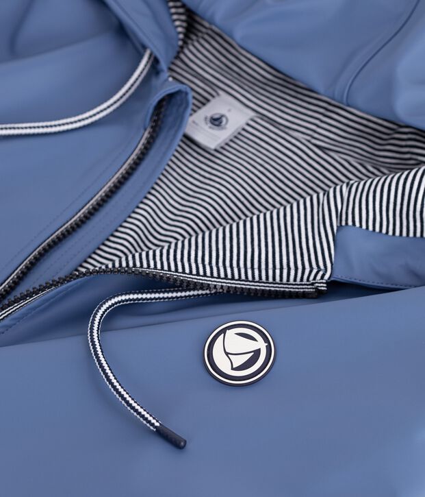Kurze Damen-Regenjacke blau