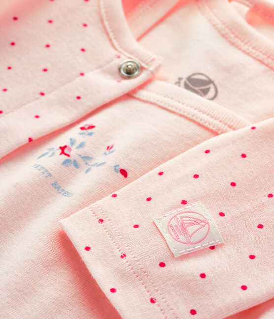 2-teiliges Baby-Ensemble aus Rippstrick rosa FLEUR/rosa GEISHA