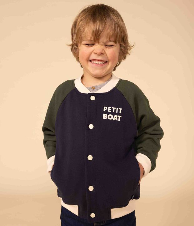 Kinder College-Jacke aus Molton f&uuml;r Jungen blau/vielfarbig