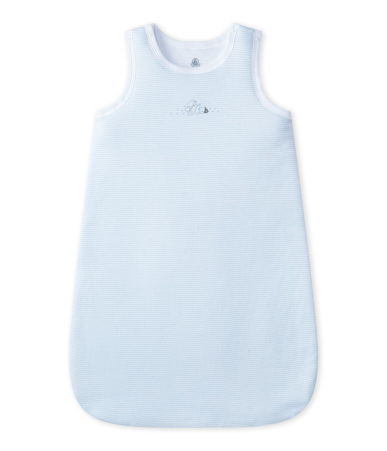 Geringelter Baby-Jungen-Schlafsack blau FRAICHEUR/weiss ECUME