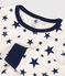 Kinderpyjama aus Baumwolle mit Sternenmuster weiss MARSHMALLOW/blau MEDIEVAL