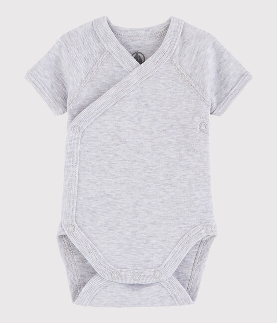 Kurzärmeliger Baby-Body in Wickelform Mädchen/Jungen grau POUSSIERE CHINE