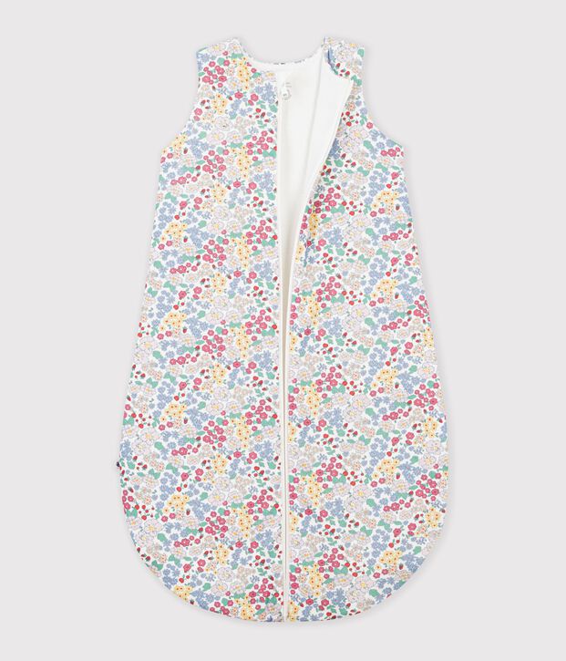 Babyschlafsack aus Baumwolle mit Blumenmotiv TOG-Wert 2 weiss/vielfarbig