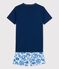 Kinder-Kurzpyjama aus Baumwolle für Jungen blau MEDIEVAL/weiss MULTICO