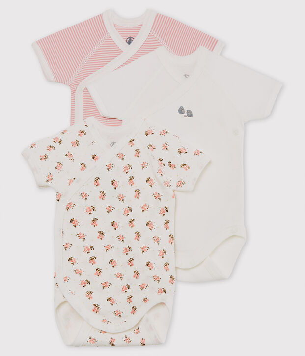 3er-Set kurz&auml;rmelige Baby-Bodys f&uuml;r Neugeborene vielfarbig