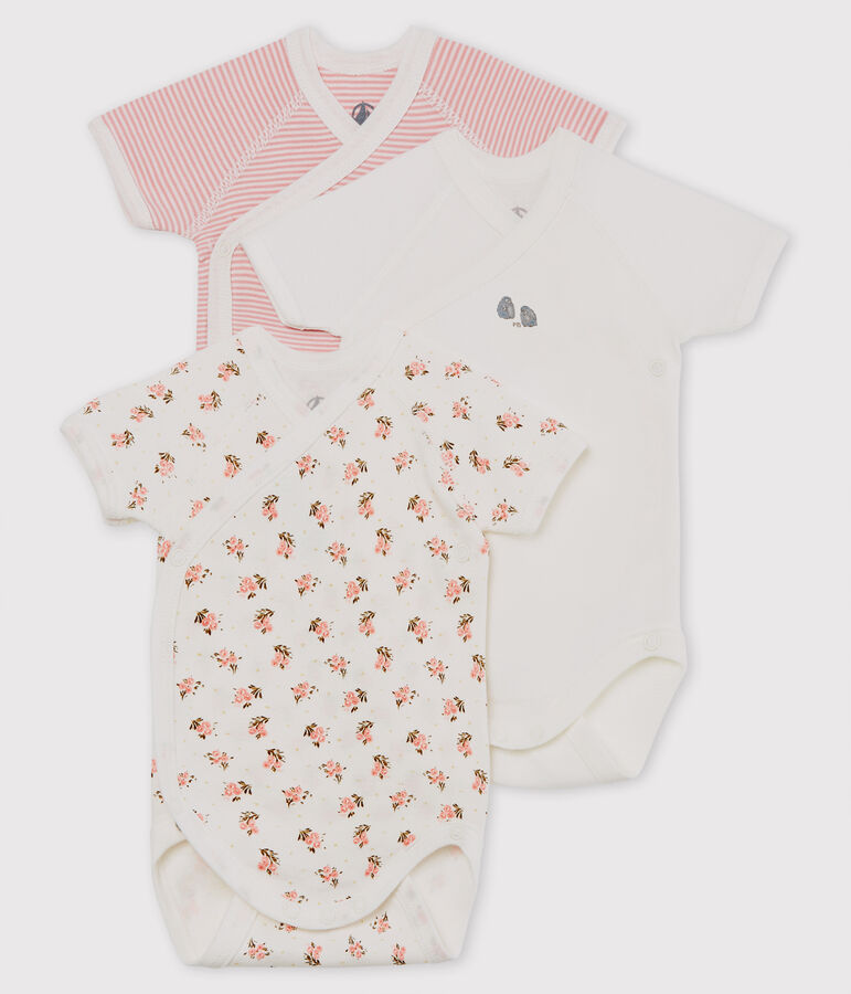 3er-Set kurz&auml;rmelige Baby-Bodys f&uuml;r Neugeborene vielfarbig