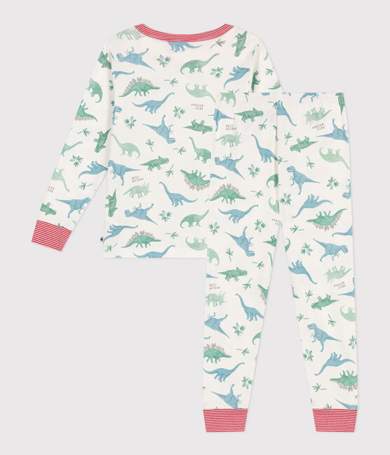 Kinder-Pyjama aus Baumwolle mit Dinos  weiss MARSHMALLOW/weiss MULTICO