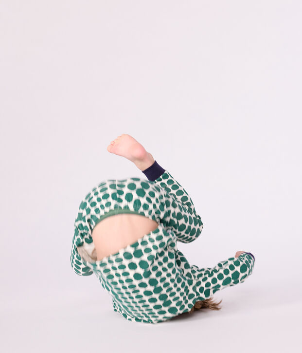 Kinder-Pyjama zum Verkleiden aus Baumwolle mit Krokodil-Motiv gr&uuml;n/gr&uuml;n