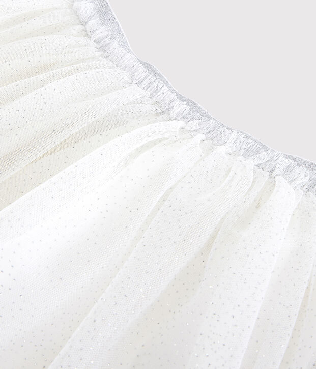 Kinderrock aus T&uuml;ll f&uuml;r M&auml;dchen weiss/grau