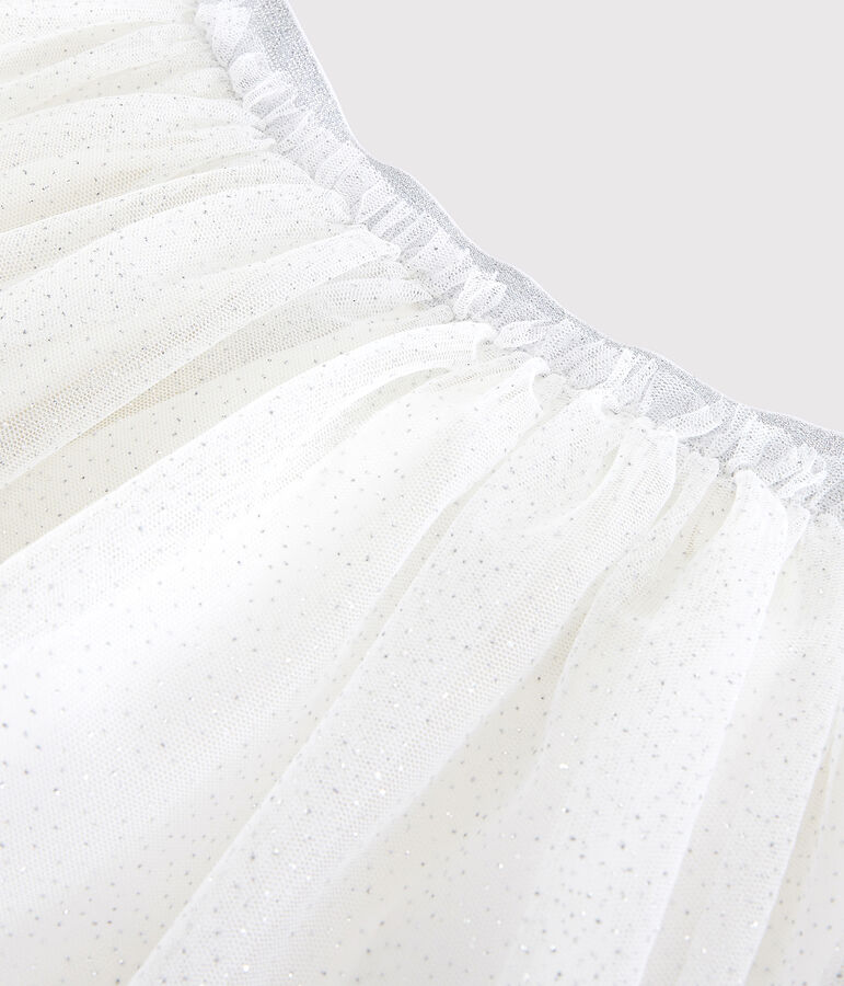 Kinderrock aus T&uuml;ll f&uuml;r M&auml;dchen weiss/grau