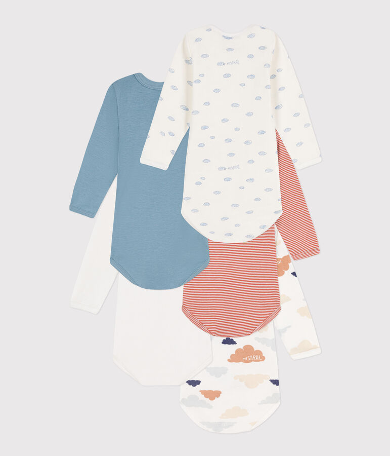 5er-Set lang&auml;rmelige Bodys aus Baumwolle vielfarbig