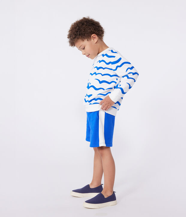 Kinder-Sweatshirt aus bedruckter Baumwolle weiss/vielfarbig