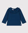 Langärmelige Babybluse aus geflammtem Jersey blau INCOGNITO