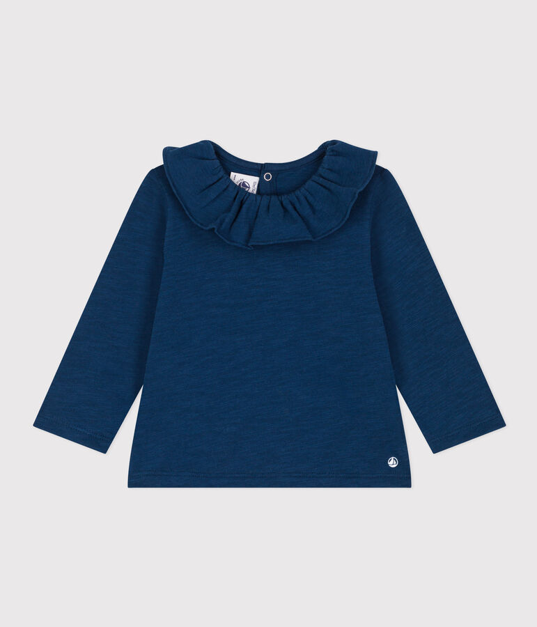 Lang&auml;rmelige Babybluse aus geflammtem Jersey blau INCOGNITO