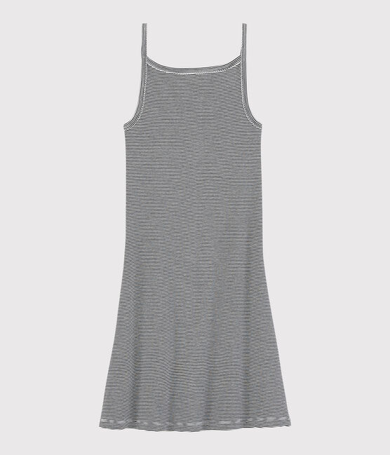 Spaghetti-Top aus Baumwolle für Damen blau SMOKING/weiss MARSHMALLOW