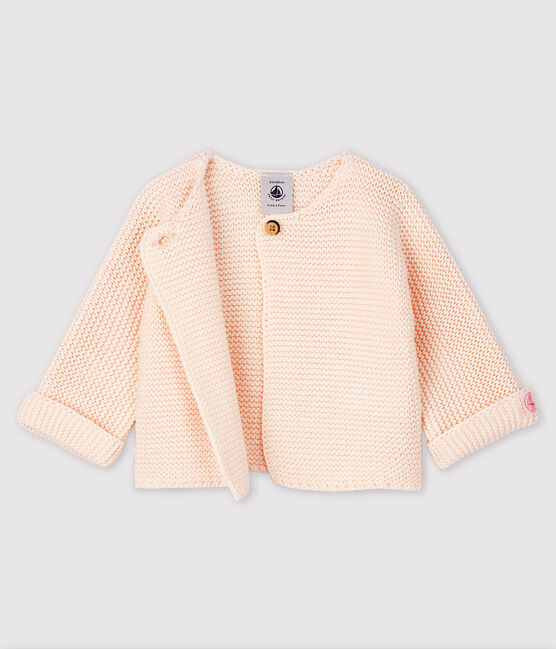 Baby-Cardigan aus Bio-Baumwollstrick rosa FLEUR