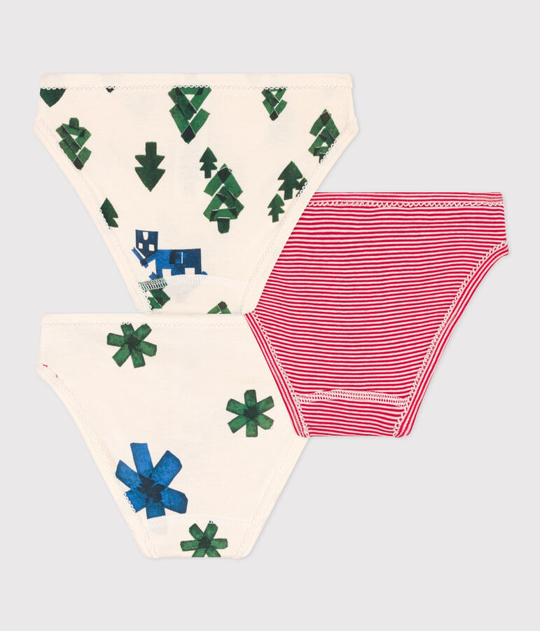 3er-Set Slips aus Baumwolle mit Weihnachtsmotiv f&uuml;r M&auml;dchen vielfarbig