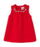 Besticktes Baby-Mädchen-Kleid aus Molton rot FROUFROU