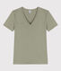 T-Shirt L’ICONIQUE aus Baumwolle mit V-Ausschnitt für Damen