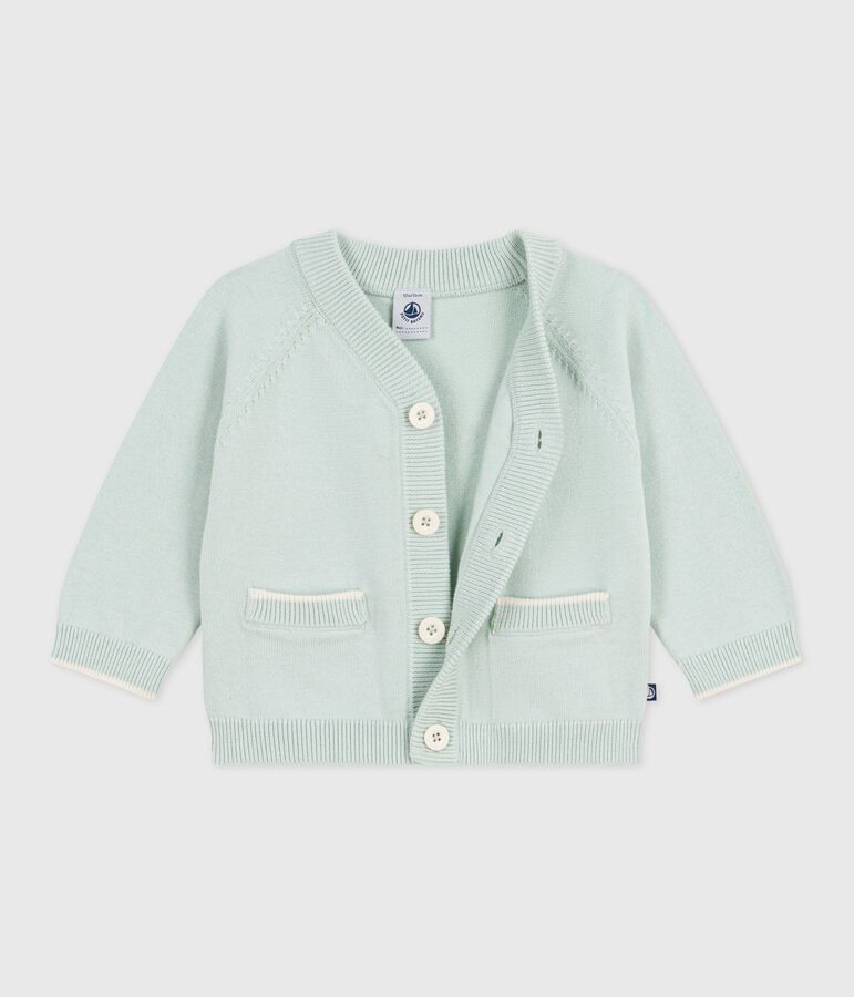 Baby-Cardigan aus einfarbiger Baumwolle blau