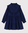 Langärmeliges Kinderkleid aus Cord für Mädchen BLEU FONCE