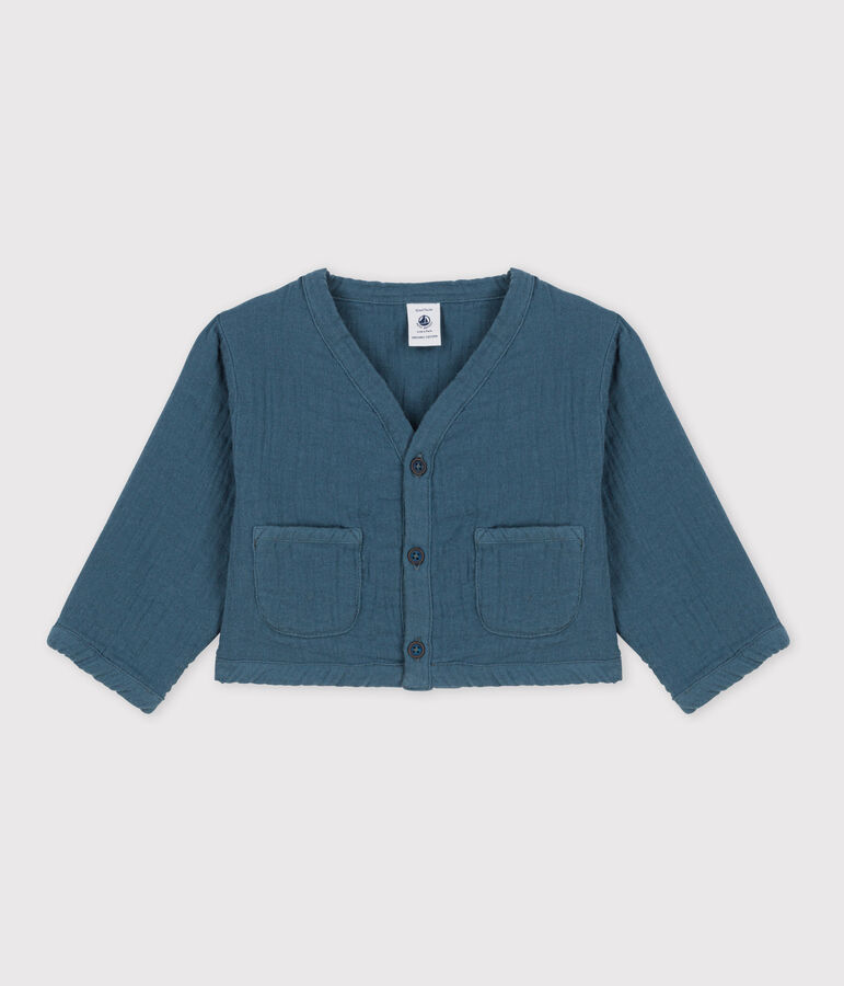 Baby-Cardigan aus Musselinstoff grau
