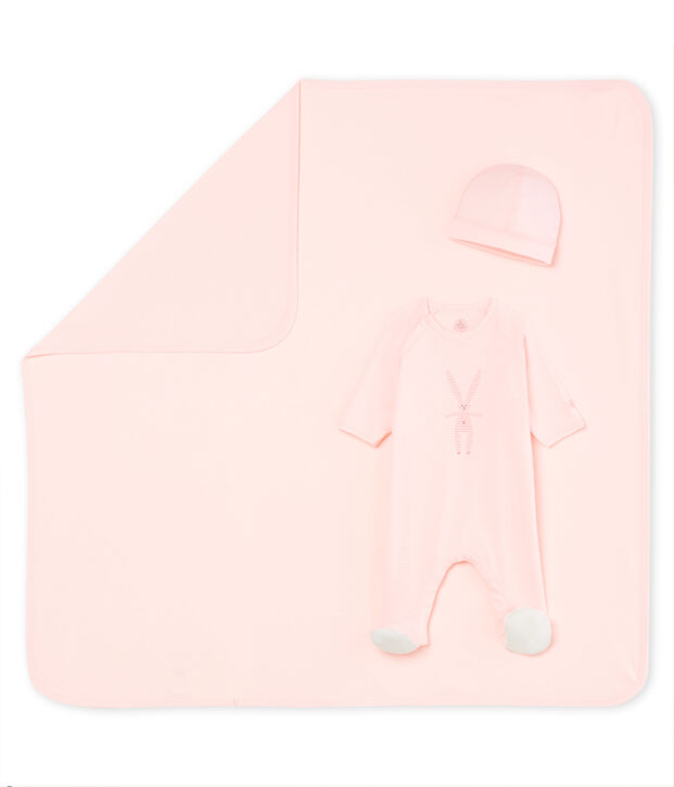 Geschenkset zur Geburt aus Rippstrick vielfarbig