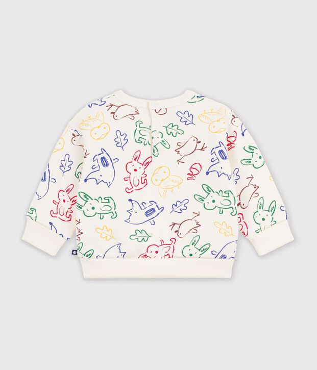 Baby-Sweatshirt aus Baumwolle mit Tiermotiv naturfarben/vielfarbig