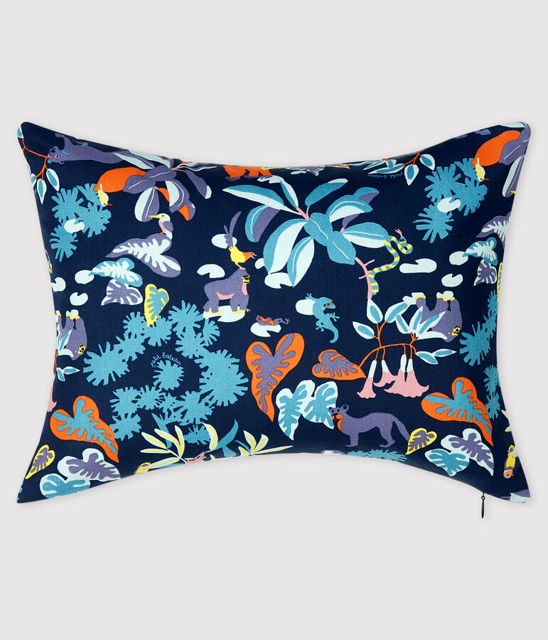 Kissen mit Jungle-Print aus Popeline blau/vielfarbig