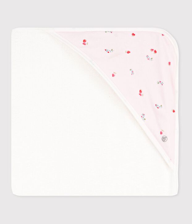 Viereckiges Baby-Badetuch aus Baumwolle rosa/vielfarbig