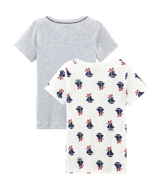 Duo aus kurzärmeligen T-Shirts für kleine Mädchen variante 1