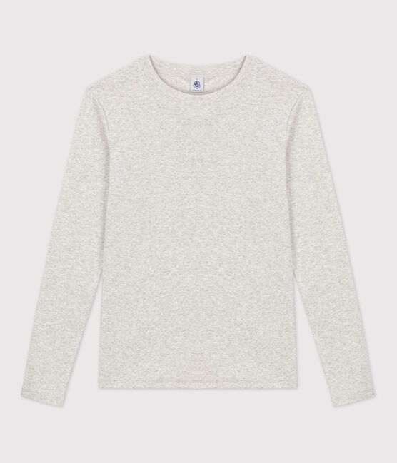 T-Shirt L’ICONIQUE aus Baumwolle mit rundem Ausschnitt für Damen grau BELUGA CHINE