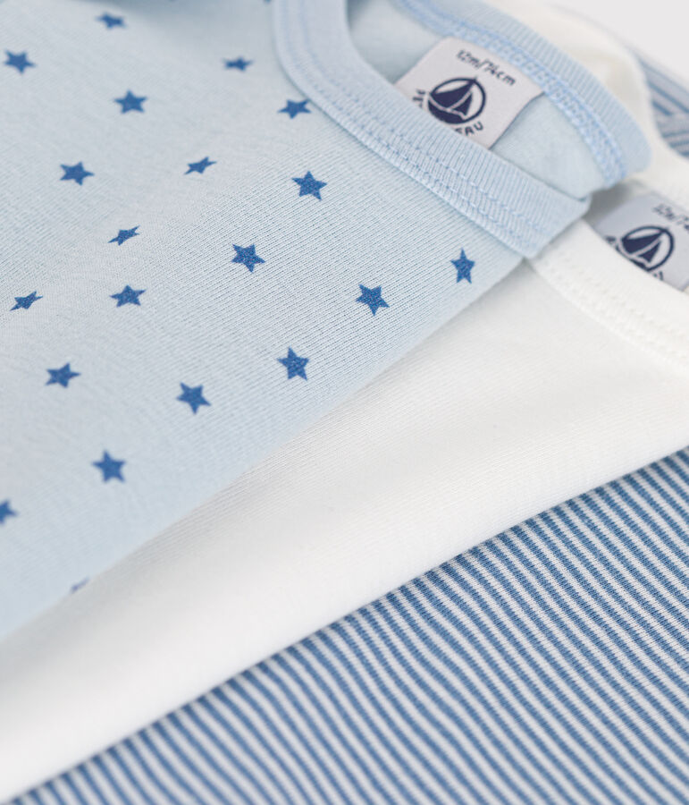 3er-Set lang&auml;rmelige Bodys aus Baumwolle mit kleinen Herzen f&uuml;r Babys vielfarbig