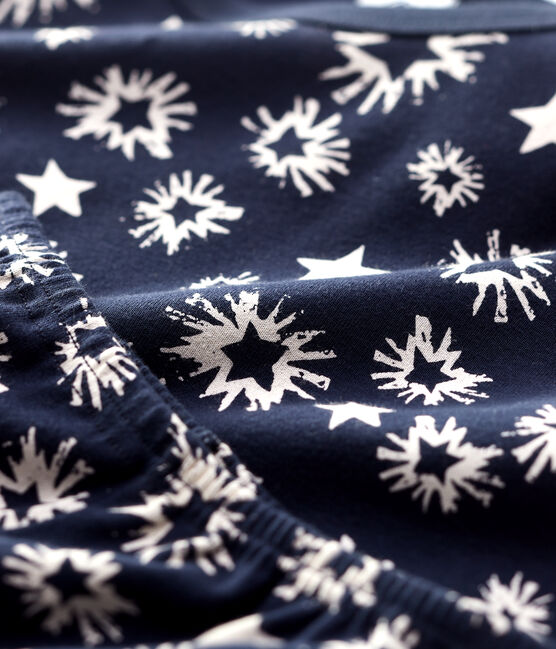 Kinderpyjama aus Baumwolle mit Sternen-Print für Jungen blau SMOKING/weiss MARSHMALLOW