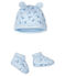 Set mit Mützchen für Neugeborene und Babyschuhen aus Doppeljersey blau FRAICHEUR/weiss MULTICO