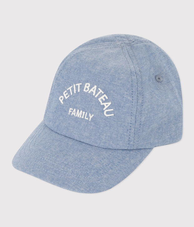 Babykappe Petit Bateau Family aus Denim blau