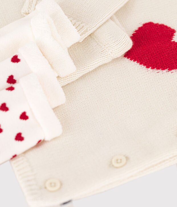 Geschenkset zur Geburt aus Strick vielfarbig