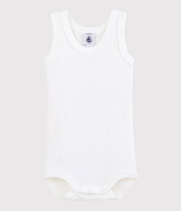 &Auml;rmelloser Baby-Body M&auml;dchen/Jungen weiss