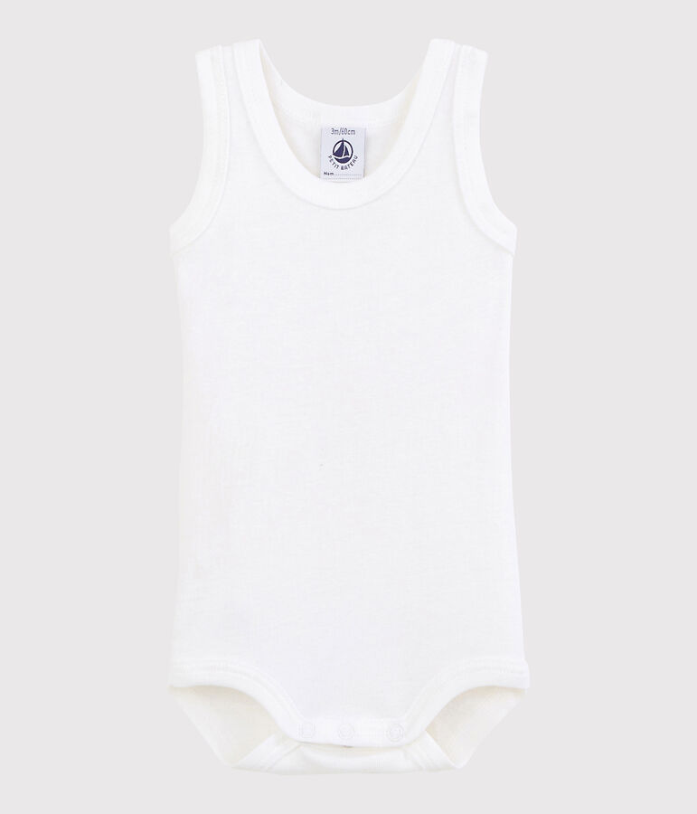 &Auml;rmelloser Baby-Body M&auml;dchen/Jungen weiss