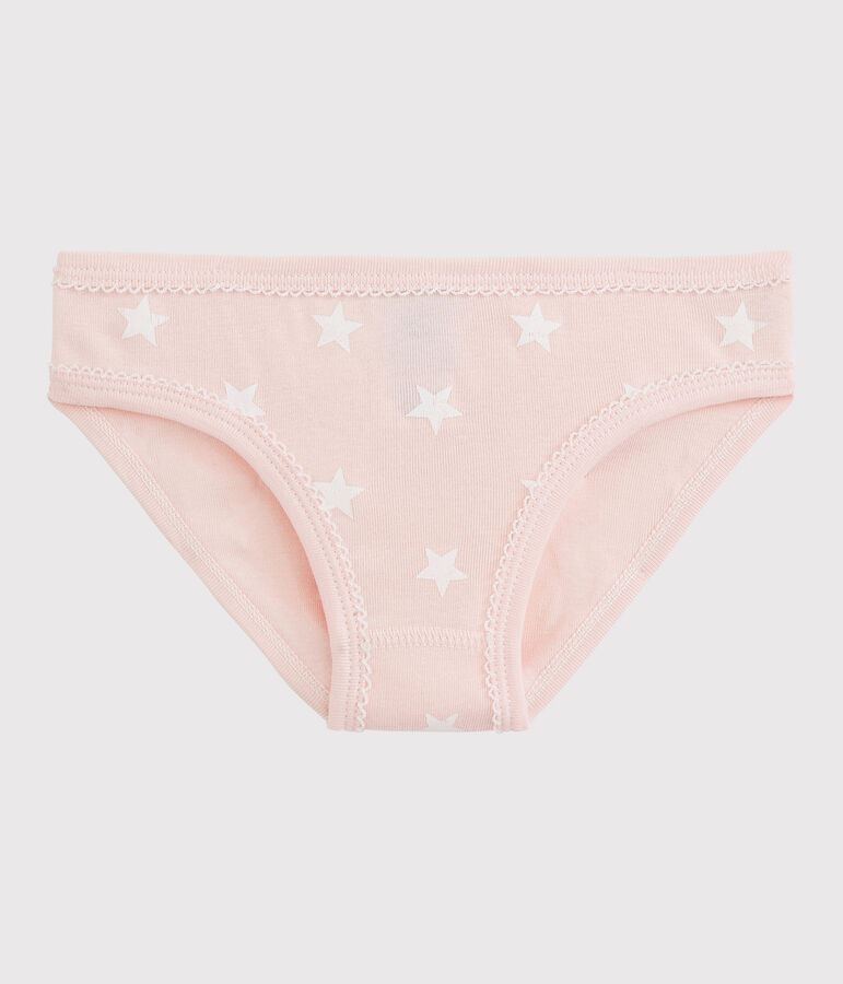 Baumwollh&ouml;schen f&uuml;r kleine M&auml;dchen rosa MINOIS/weiss MARSHMALLOW