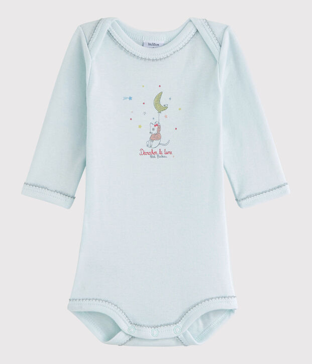 Lang&auml;rmeliger Baby-Body M&auml;dchen blau Bocal