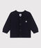 Baby-Cardigan aus einfarbiger Baumwolle blau SMOKING