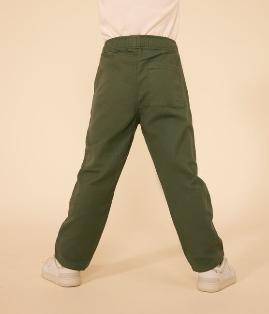 Kinderhose aus gestreiftem Baumwoll-Kattun Kinder/Jungen grün CROCO