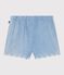 Baby-Shorts aus besticktem Chambray blau