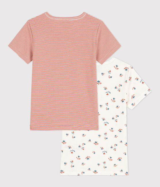 2er-Set kurzärmelige T-Shirts aus Baumwolle mit Blumenmotiv für Mädchen variante 1