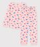 Kinderpyjama aus Baumwolle für Mädchen rosa MINOIS/weiss MULTICO